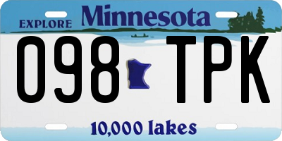 MN license plate 098TPK