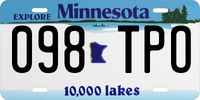 MN license plate 098TPO