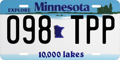 MN license plate 098TPP