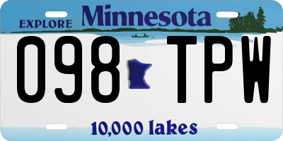 MN license plate 098TPW