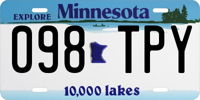 MN license plate 098TPY