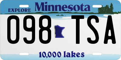 MN license plate 098TSA