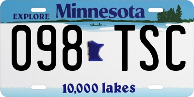 MN license plate 098TSC