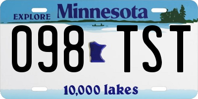 MN license plate 098TST