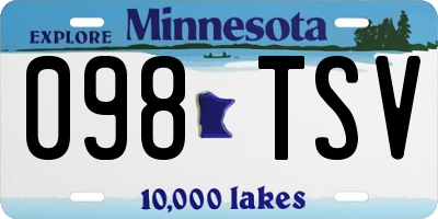 MN license plate 098TSV