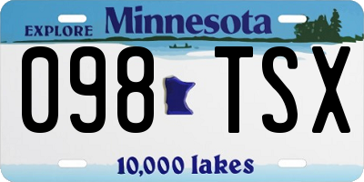 MN license plate 098TSX