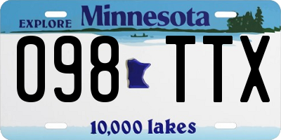 MN license plate 098TTX
