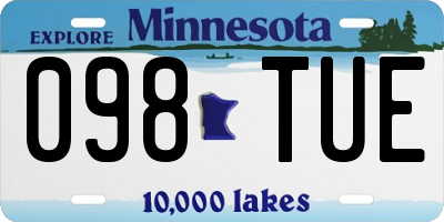 MN license plate 098TUE
