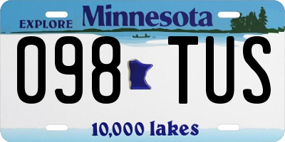 MN license plate 098TUS