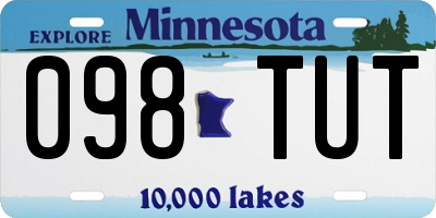 MN license plate 098TUT