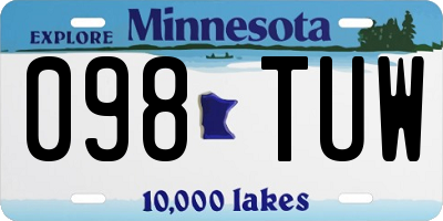 MN license plate 098TUW