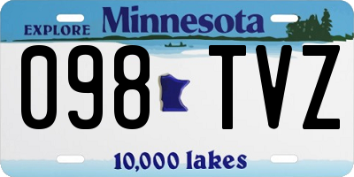 MN license plate 098TVZ