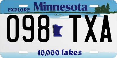 MN license plate 098TXA