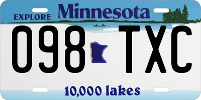 MN license plate 098TXC