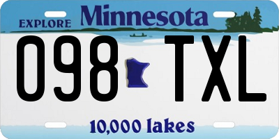 MN license plate 098TXL