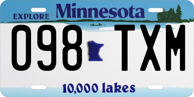 MN license plate 098TXM