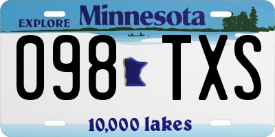 MN license plate 098TXS