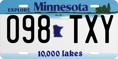 MN license plate 098TXY