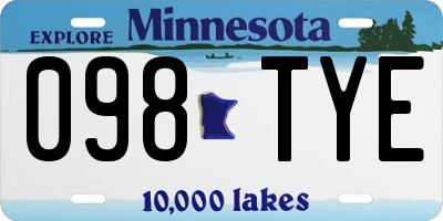 MN license plate 098TYE
