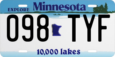 MN license plate 098TYF