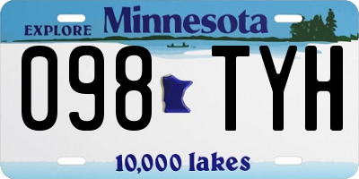 MN license plate 098TYH