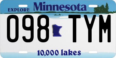 MN license plate 098TYM