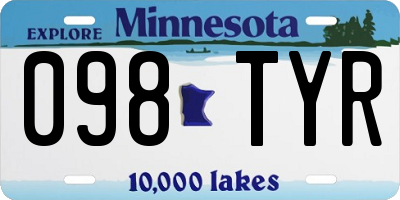MN license plate 098TYR