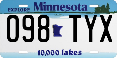 MN license plate 098TYX