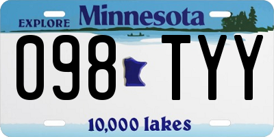 MN license plate 098TYY