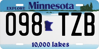 MN license plate 098TZB