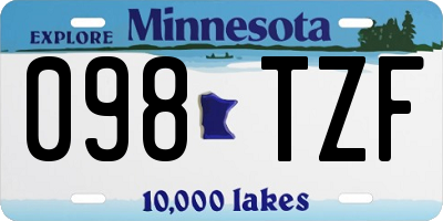 MN license plate 098TZF