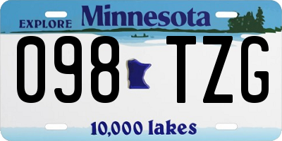 MN license plate 098TZG