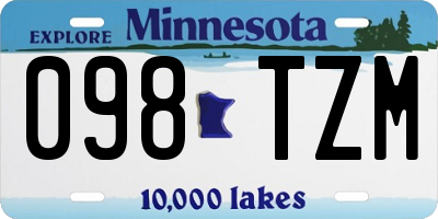 MN license plate 098TZM