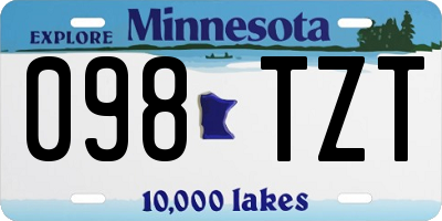 MN license plate 098TZT