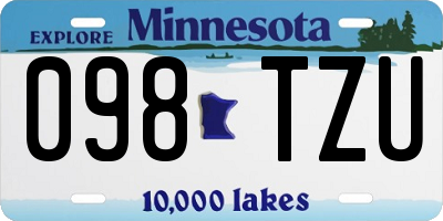 MN license plate 098TZU