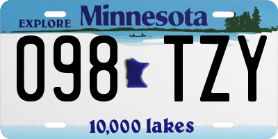 MN license plate 098TZY