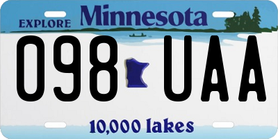 MN license plate 098UAA