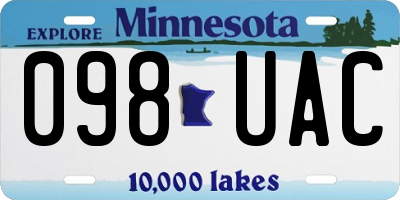 MN license plate 098UAC