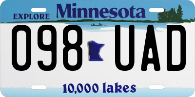 MN license plate 098UAD
