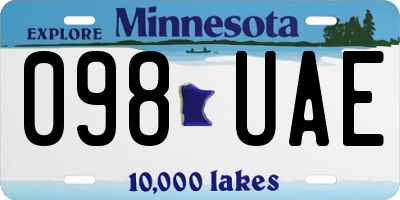 MN license plate 098UAE