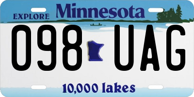 MN license plate 098UAG