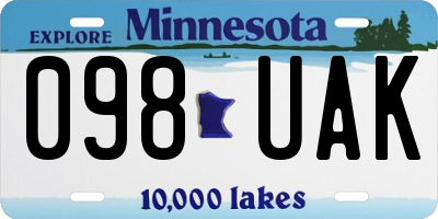 MN license plate 098UAK