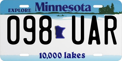 MN license plate 098UAR