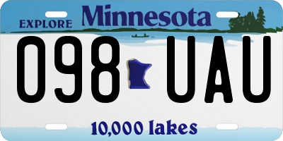 MN license plate 098UAU