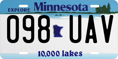MN license plate 098UAV