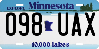 MN license plate 098UAX