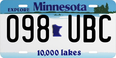MN license plate 098UBC