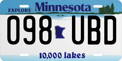 MN license plate 098UBD