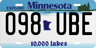 MN license plate 098UBE