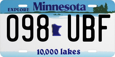 MN license plate 098UBF